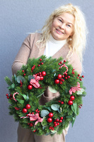 Christmas Exclusive Candy, świąteczny wianek z laskami cukrowymi