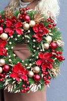 Red&Gold świąteczny wianek dekoracyjny