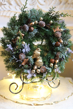 Frederico Winter, bożonarodzeniowy wianek z ptaszkiem, śr.28cm