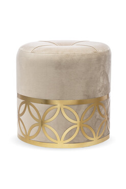 Endire Gold, welurowa pufa beżowa, wym.38x36x36cm 