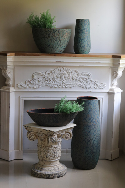 Clementino, osłonka / donica łódka, kolor miedziany