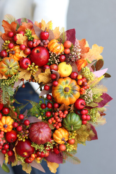 Pora na Liście 4, jesienny wianek z jabłkami