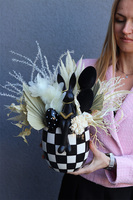 Bookbunny Szachownica, wiosenny stroik z zajączkiem