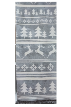 Merry Christmas Grey, świąteczny koc / pled, wym.150x200cm