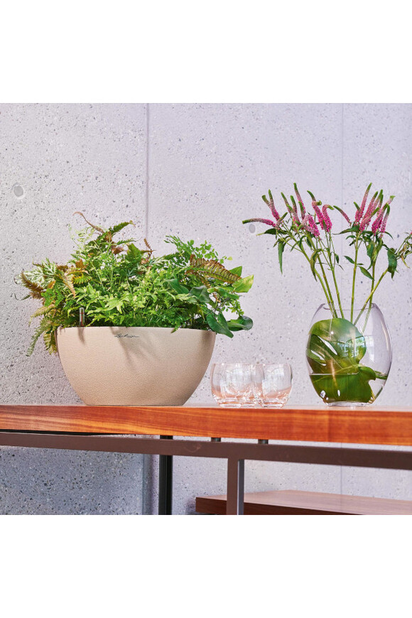 Cubeto Stone, doniczka z nawadnianiem, piaskowy