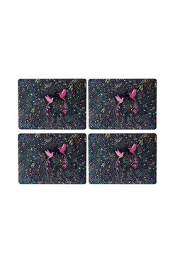 India, podkładki korkowe z kolibrami, duże, 4szt