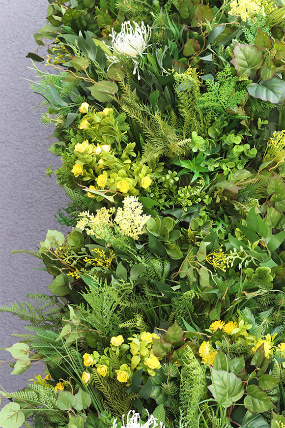 ArtFlowers, dekoracja jednostronna ze sztucznych roślin, wym.1mkw