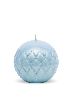 świąteczna świeca Florencja Kula, błękit, wym.10.5x11x5x11.5cm