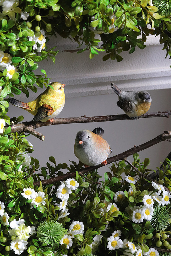 Ptaszki na Gałęzi 3, wiosenny wianek dekoracyjny