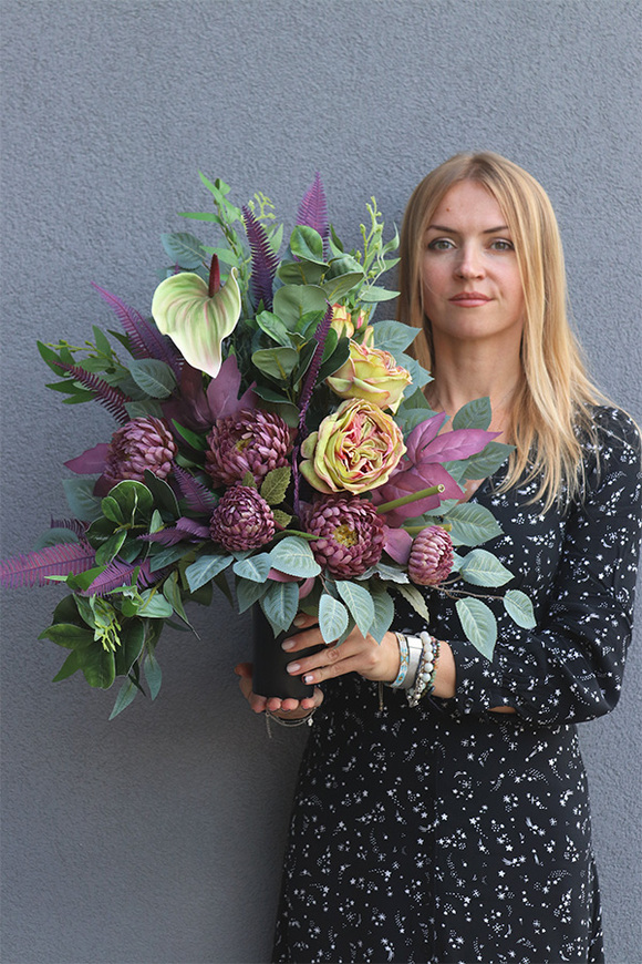 Anturium Luise, komplet dekoracji nagrobnych