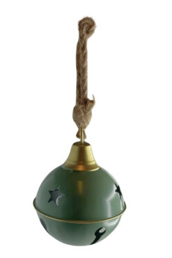 Motyle, metalowy dzwonek, zielony, mały, wym.19x14x14cm