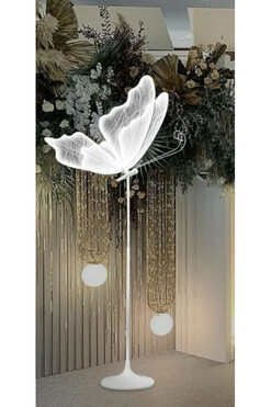 Butterfly LED Lights, lampa podłogowa LED motyl, biała, wym.160x80cm