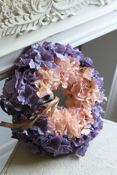 Ombre 2 Hortensja wianek na drzwi