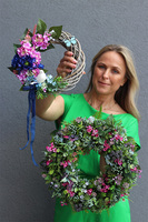 Sukulenty Premium, zielony wianek ozdobny