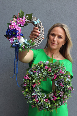 Sukulenty Premium, zielony wianek ozdobny, śr.37cm