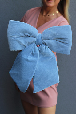 aksamitna kokarda pluszowa zawieszka, Velurri Luxus Blue, wym.43x38cm