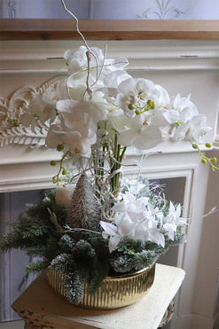 Winter Time Deluxe, elegancki storczyk zimowy LED, wys.74cm