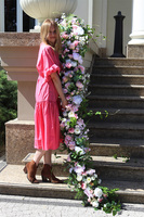 Malediwy Pink, długa girlanda ze sztucznych kwiatów