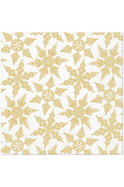Golden Snow, świąteczne serwetki papierowe, 20szt