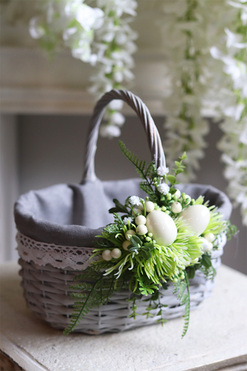 dekorowany koszyczek wielkanocny, Wiosna 2, wys.25cm  