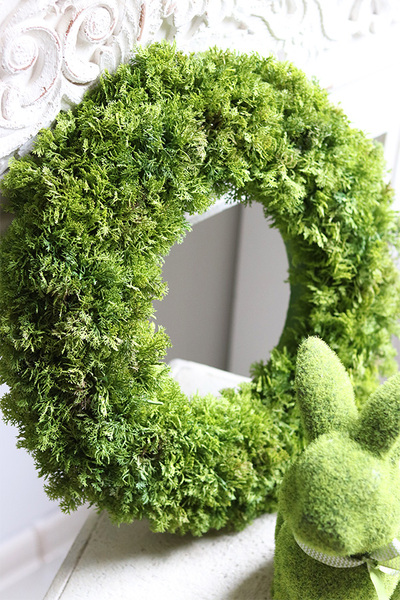 elegancki wysokiej jakości zielony wianek, Poczuj Wiosnę, śr.49cm