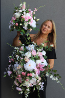 Triveria Pink Big, bukiet nagrobny we wkładzie do wazonu