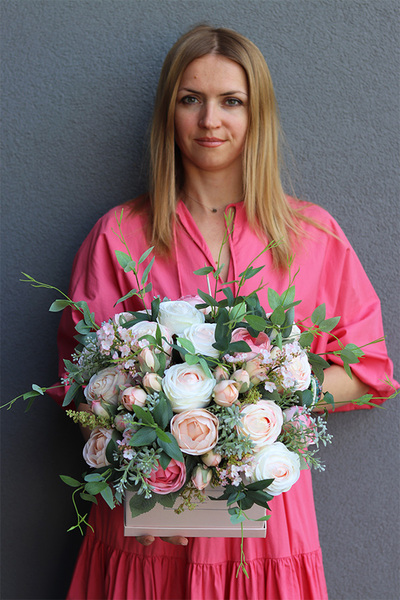 Cemina, kwadratowy flowerbox z życzeniami