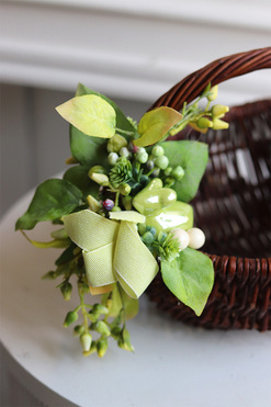 Zielona Chwila, dekorowany koszyczek wielkanocny, wys.19cm