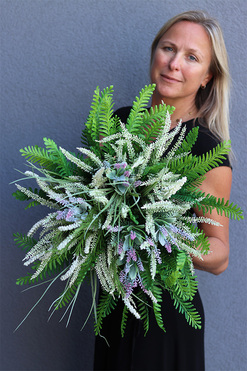 Heather&Lavender, kompozycja z wrzosem i lawendą w koszu, wys.42cm  