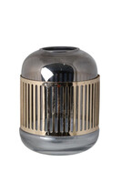 Kassandra, szklany wazon z metalową dekoracją, A, wym.13x13x16cm