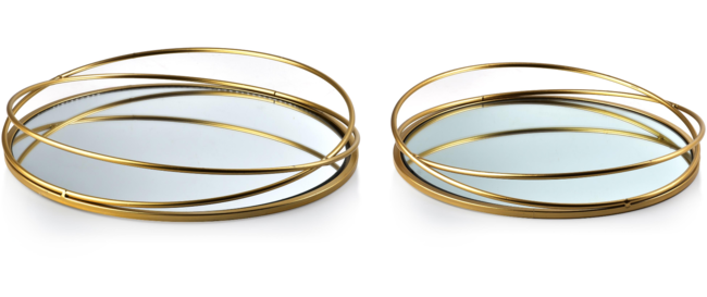 Lucasso F, komplet 2-óch tac lustrzanych, wym.36.5x36.5x6/33x33x6cm