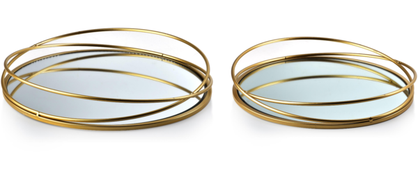 Lucasso F, komplet 2-óch tac lustrzanych, wym.36.5x36.5x6/33x33x6cm