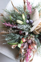 atrakcyjny świąteczny stroik, Pink House, wym.34x39cm 