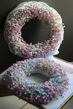 Kaszka Pastelowa Simple, wiosenny wianek dekoracyjny, śr.34cm