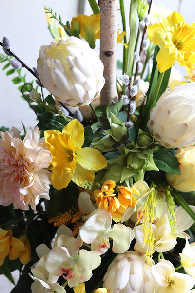 kompozycja nagrobna, Żółta Wiosenna, wym.73x83cm