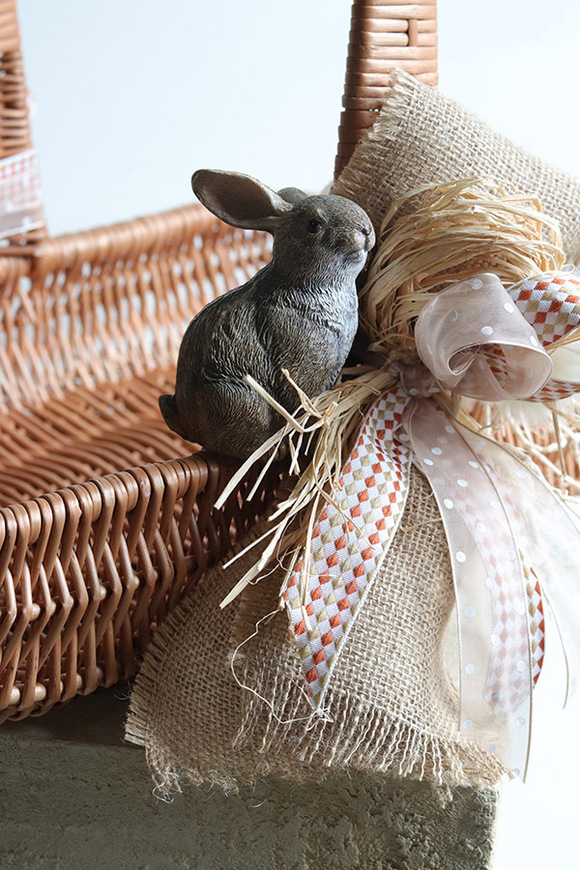 Boho Bunny, dekorowany koszyczek wielkanocny
