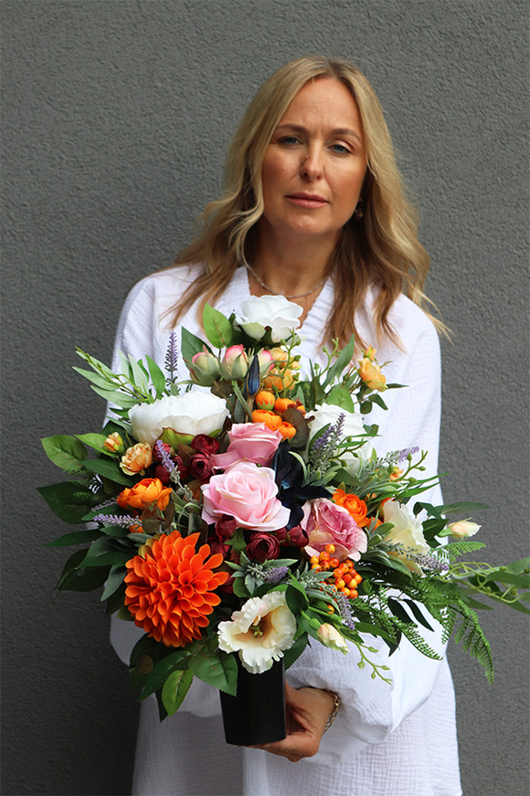 Jesienne Barwy, bukiet nagrobny do flakonu