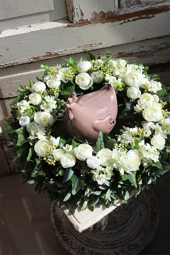 Feritea, wianek wielkanocny z kurą, śr.40cm