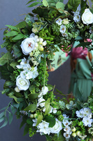 biały wianek na drzwi, Spring Wreath, śr.56cm 