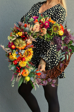 Barossa, wianek jesienny ze słonecznikami, śr.50cm 