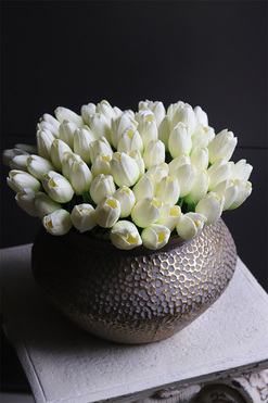 Eduardo Medoria Gold, kompozycja wiosenna z piankowymi tulipanami, wym.26x25cm