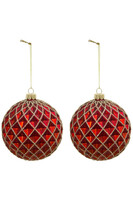 Decoria Red, szklane bombki w pudełku