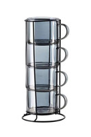 Peters, komplet filiżanek w stojaku, A, 4 sztuki, poj.350ml