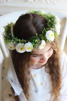 Stokrotki, komunijny wianek na głowę, rozmiar uniwersalny