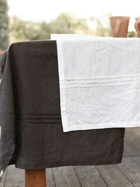 Bohemia, lniany bieżnik na stół, grafitowy, wym.55x230cm  