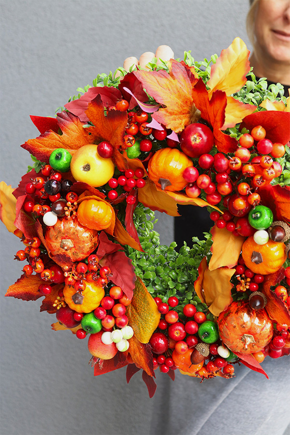 jesienny pomarańczowy wianek, Radość