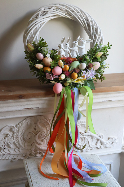 Wielkanocna Przygoda, wianek z zajączkami