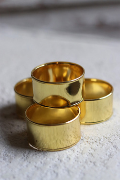 Złota Ballada 2, metalowe obrączki na serwetki, 4szt 