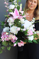 Triveria Pink Big, bukiet nagrobny we wkładzie do wazonu