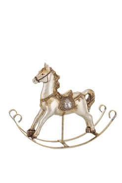 OD RĘKI Konik na Biegunach Gold, figurka dekoracyjna, wym.17x22cm